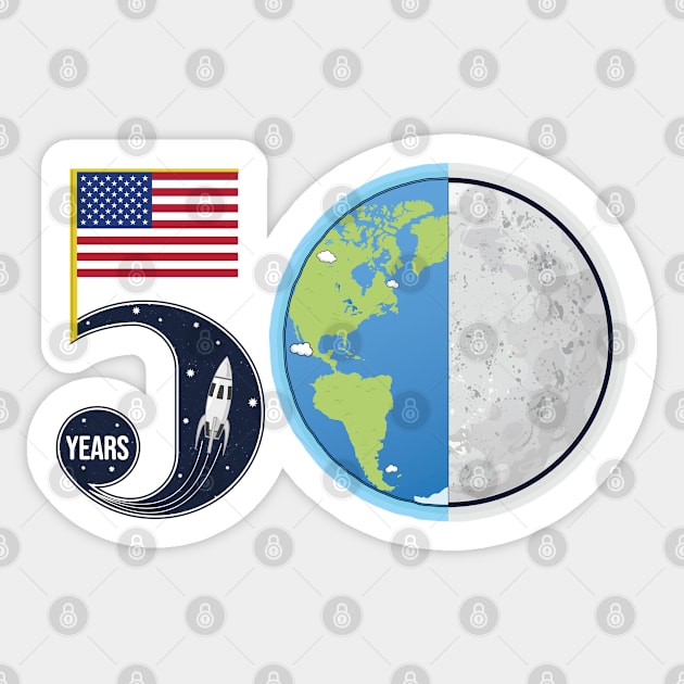 50th Anniversary Apollo 11 Mission Sticker by FunawayHit